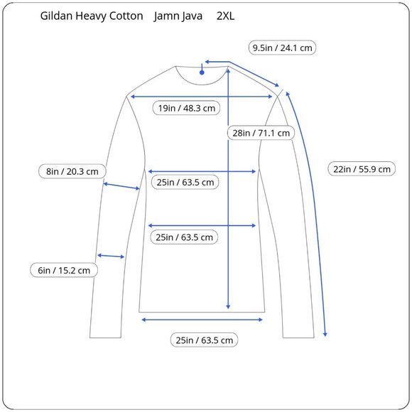 Gildan Ultra Cotton 2XL Women's Long Sleeve Blue Shirt – Jam’n Java 594 Mass Ave - Picture 2 of 12